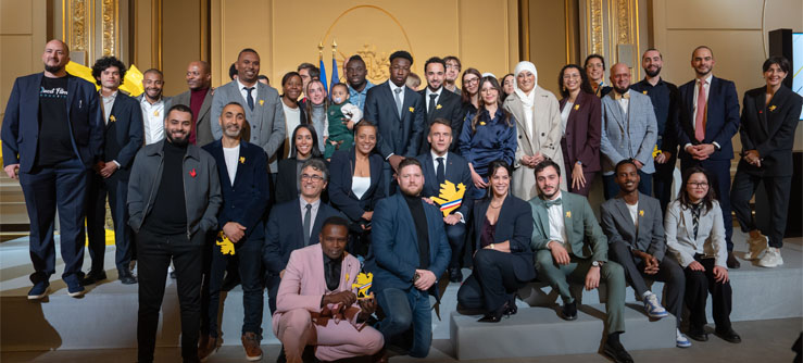 Remise des prix Talents des Cités 2024 au Palais de L'Élysée, Paris, 27 novembre  2024. © Laurent Blevennec / Présidence de la République